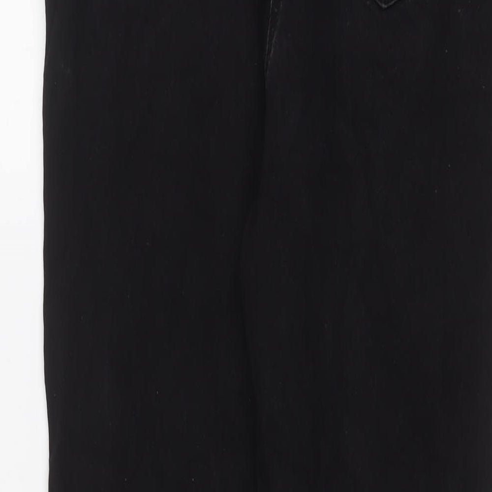 Papaya Womens Black Cotton Skinny Jeans Size 16 L27 in Regular Zip