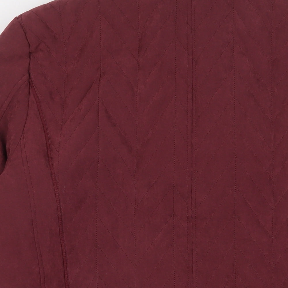 Anna Rose Womens Purple Jacket Size L Zip - Zip Pockets