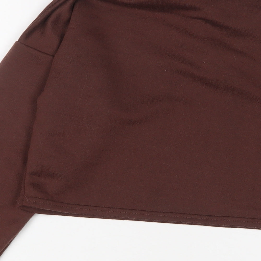 PRETTYLITTLETHING Womens Brown Polyester Pullover Sweatshirt Size 10 Pullover