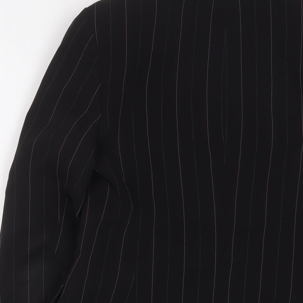 Red Herring Womens Black Striped Jacket Blazer Size 8 Button