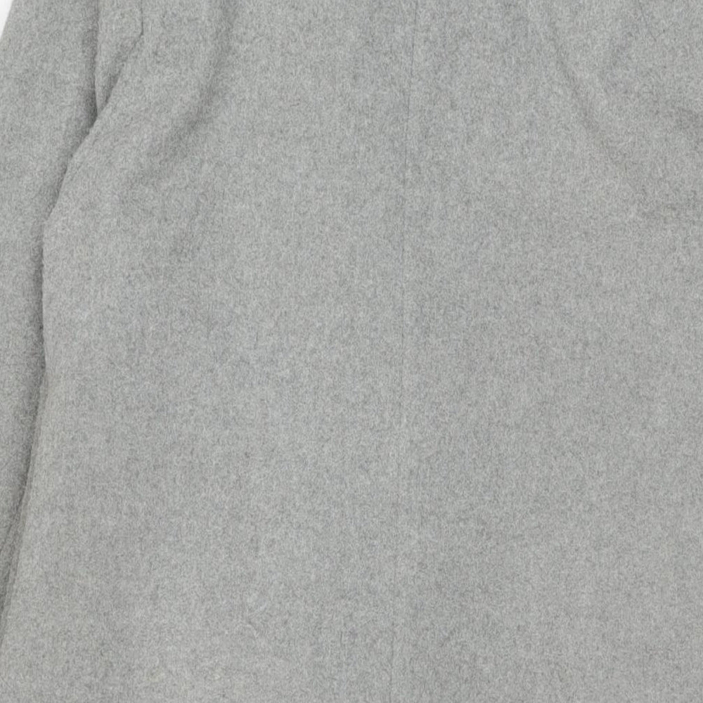 New Look Womens Grey Pea Coat Coat Size 8 Button