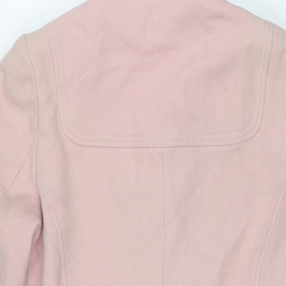 Debenhams Womens Pink Pea Coat Coat Size 12 Button