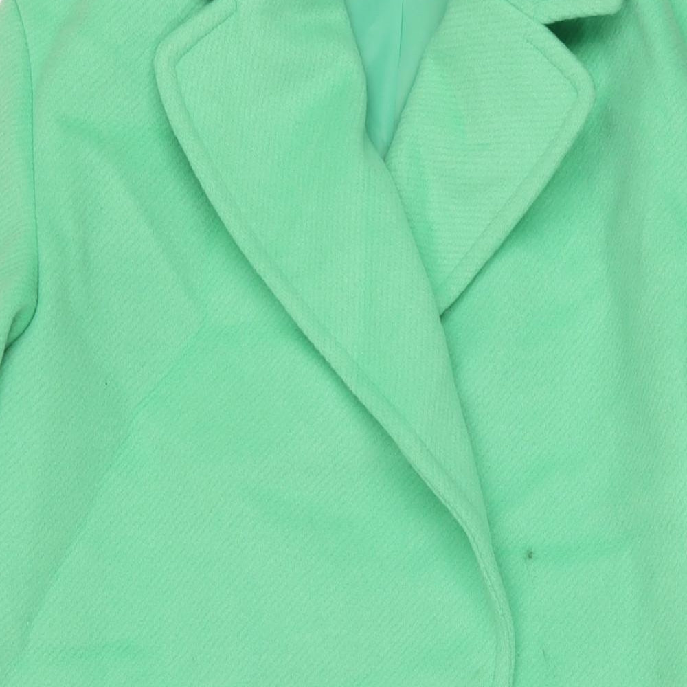 Marks & Spencer Womens Green Pea Coat Coat Size 12 Button