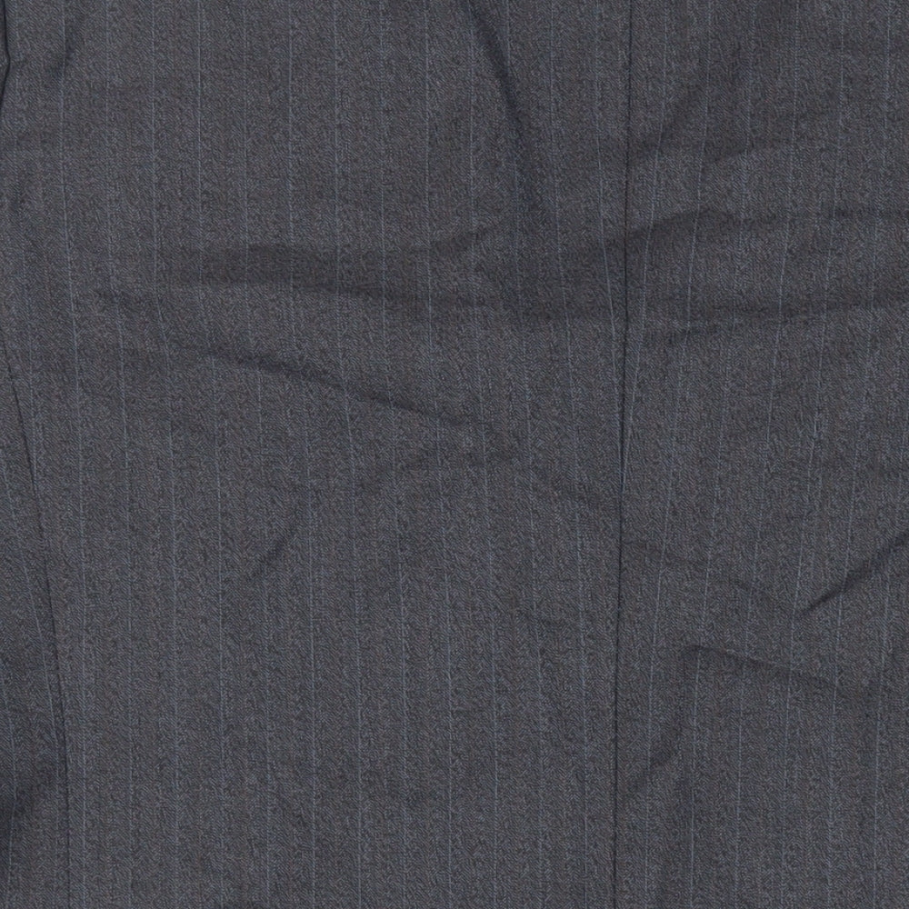 Brook Taverner Mens Grey Striped Polyester Jacket Suit Jacket Size 44 Regular