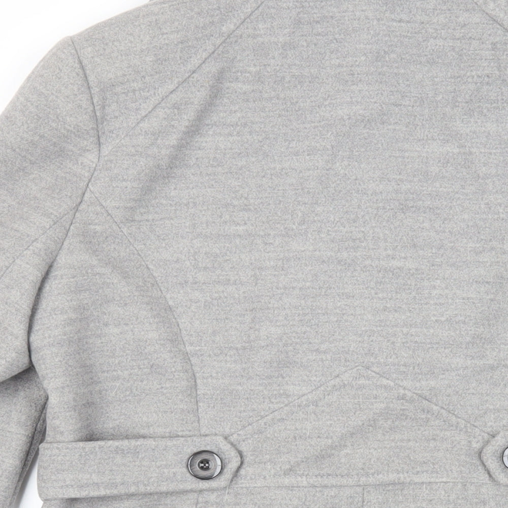 Dunnes Stores Womens Grey Pea Coat Coat Size 14 Button