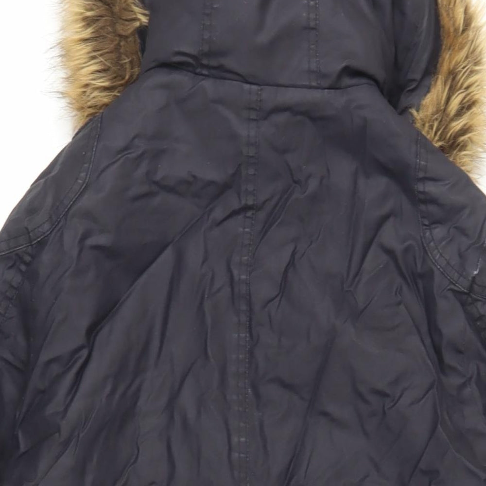 Marks & Spencer Womens Blue Jacket Size 12 Zip - Hooded