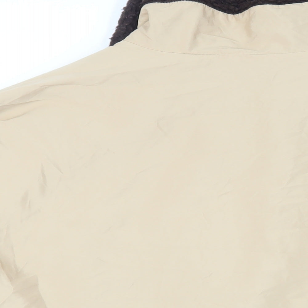 PRETTYLITTLETHING Womens Beige Jacket Size 12 Zip - Oversized