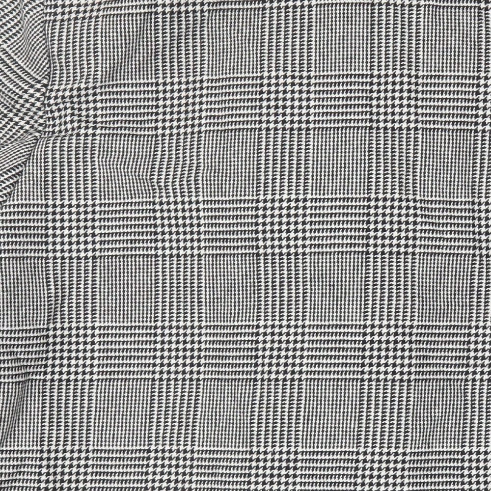 Littlewoods Womens Black Plaid Jacket Blazer Size 16 Button - Vintage