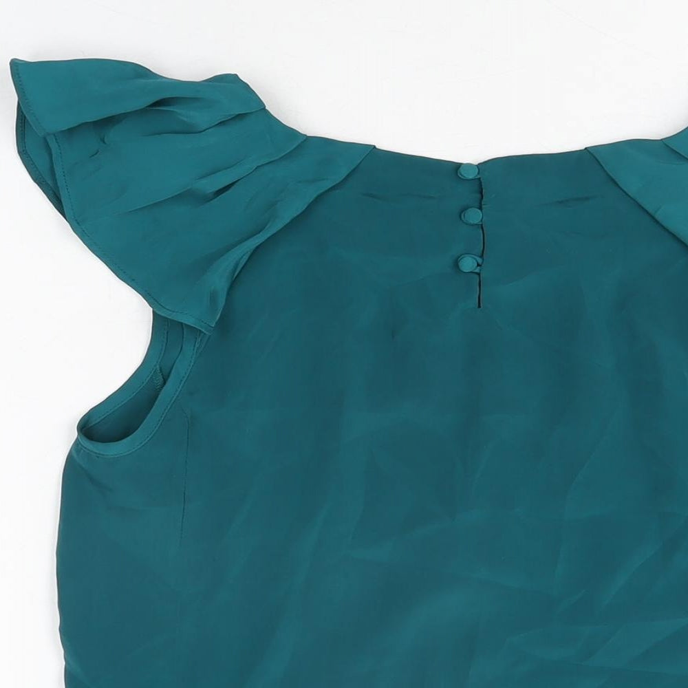 Apricot Womens Blue Polyester Basic T-Shirt Size XS Round Neck
