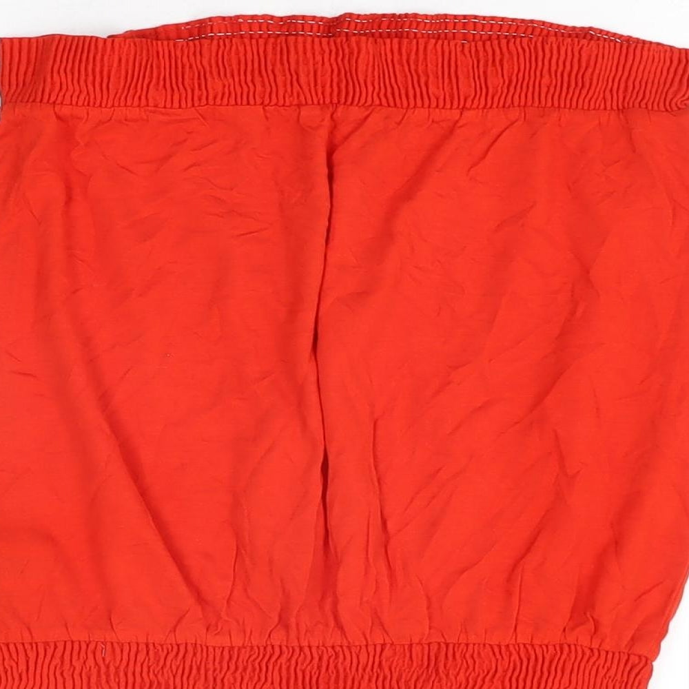 NEXT Womens Red Viscose Basic T-Shirt Size 10 Off the Shoulder