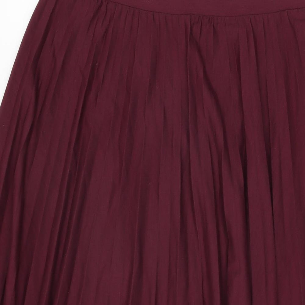 Marks & Spencer Womens Red Polyester Swing Skirt Size 12
