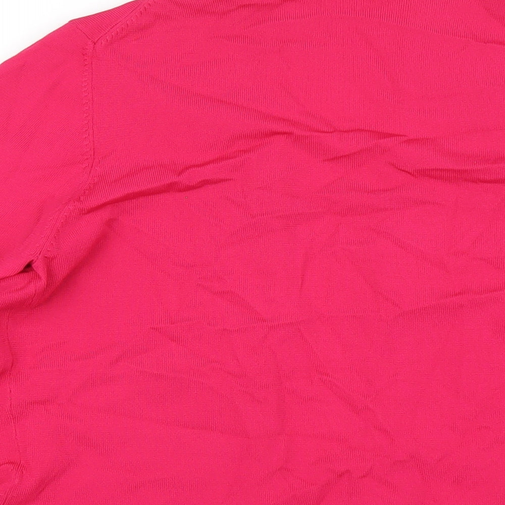 Country Casuals Womens Pink V-Neck Viscose Cardigan Jumper Size M