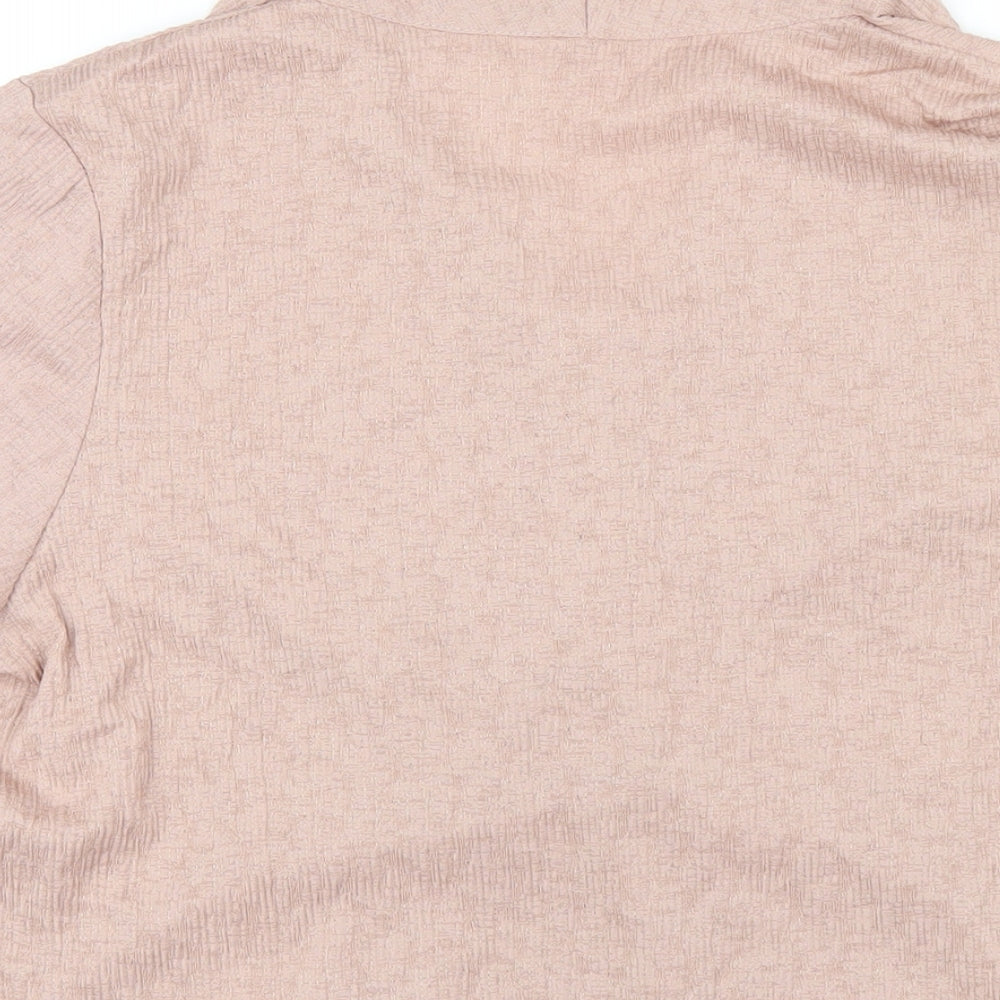 Julipa Womens Pink Polyester Basic T-Shirt Size 16 V-Neck