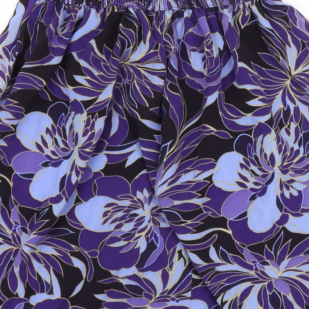 EWM Womens Purple Geometric Polyester A-Line Skirt Size 10