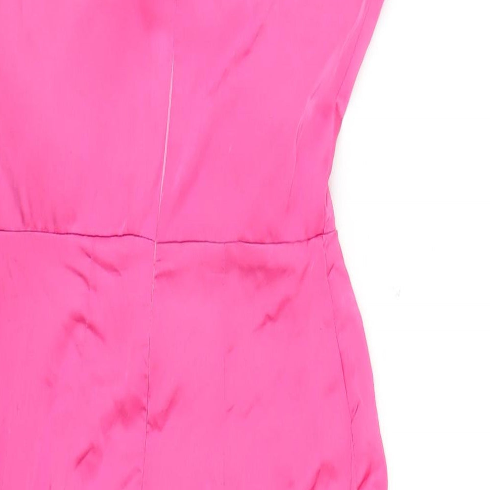 Love & Other Things Womens Pink Polyester Bodycon Size M Sweetheart Zip