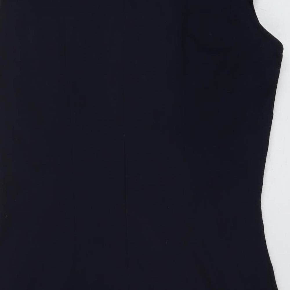 Marks & Spencer Womens Blue Polyester A-Line Size 14 Round Neck Pullover