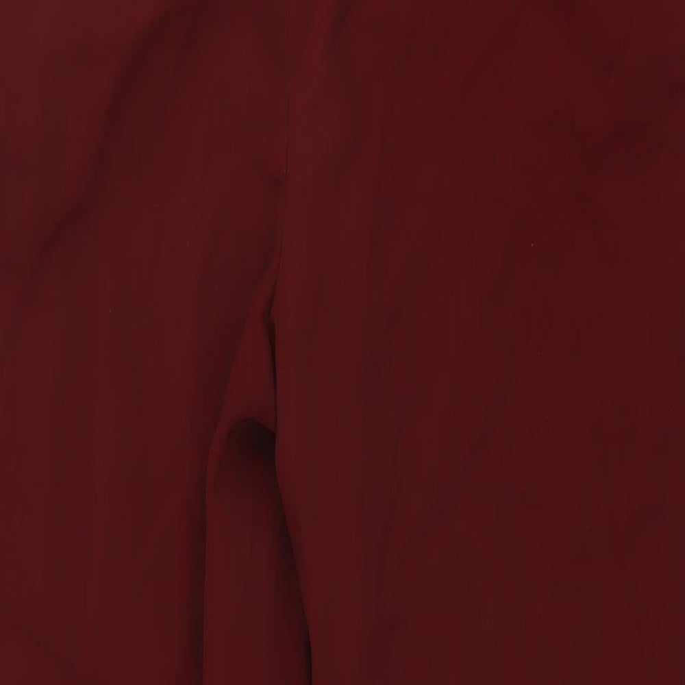 Zara Womens Red Polyester Trousers Size S L26 in Regular Zip