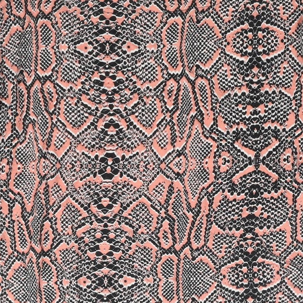Marks & Spencer Womens Pink Animal Print Viscose Basic Blouse Size 20 Round Neck - Snakeskin Print