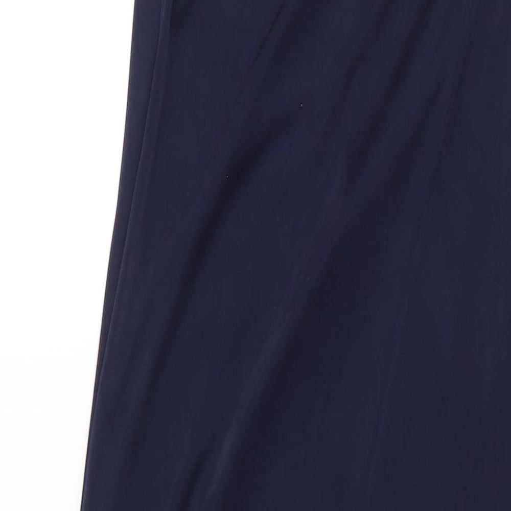 BCBGMAXAZRIA Womens Blue Polyester Maxi Size 2XS One Shoulder Tie - Stud Detail