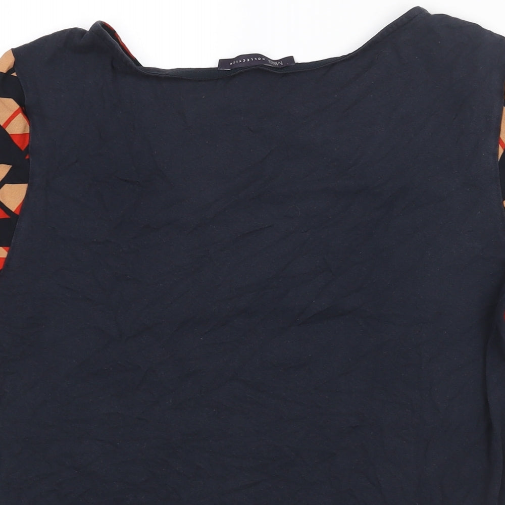 Marks & Spencer Womens Multicoloured Polyester Basic Blouse Size 8 Round Neck - Geometric Print