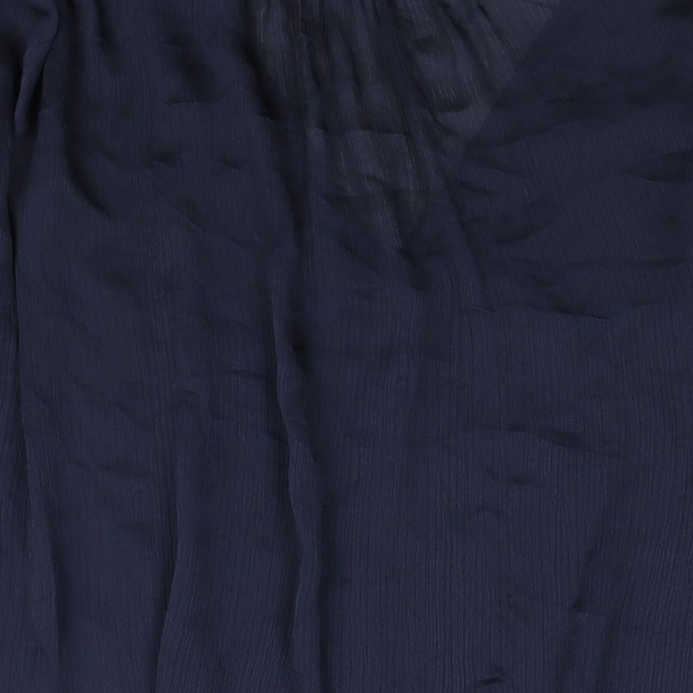 Zara Womens Blue Polyester Tunic Blouse Size S V-Neck