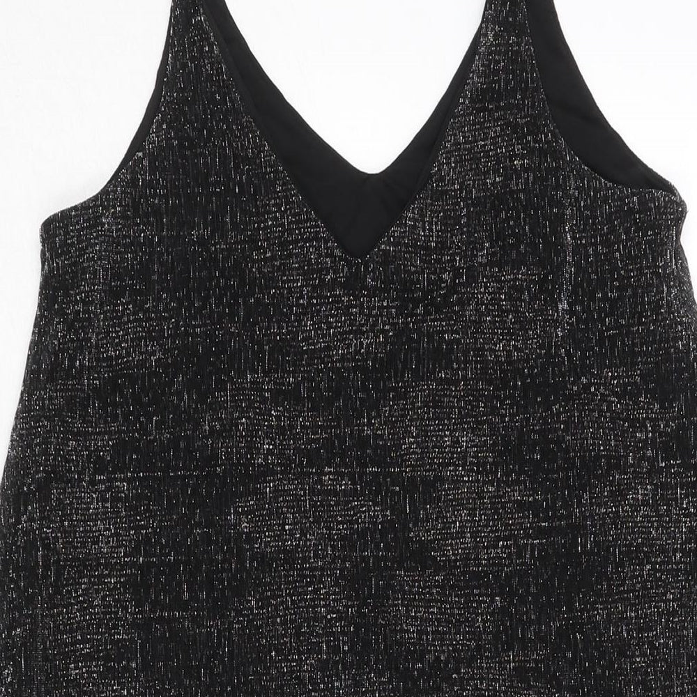 Pimkie Womens Black Polyester Shift Size S V-Neck Pullover