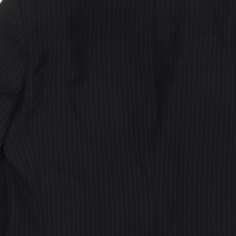 Karl Jackson Mens Black Striped Polyester Jacket Suit Jacket Size 40 Regular