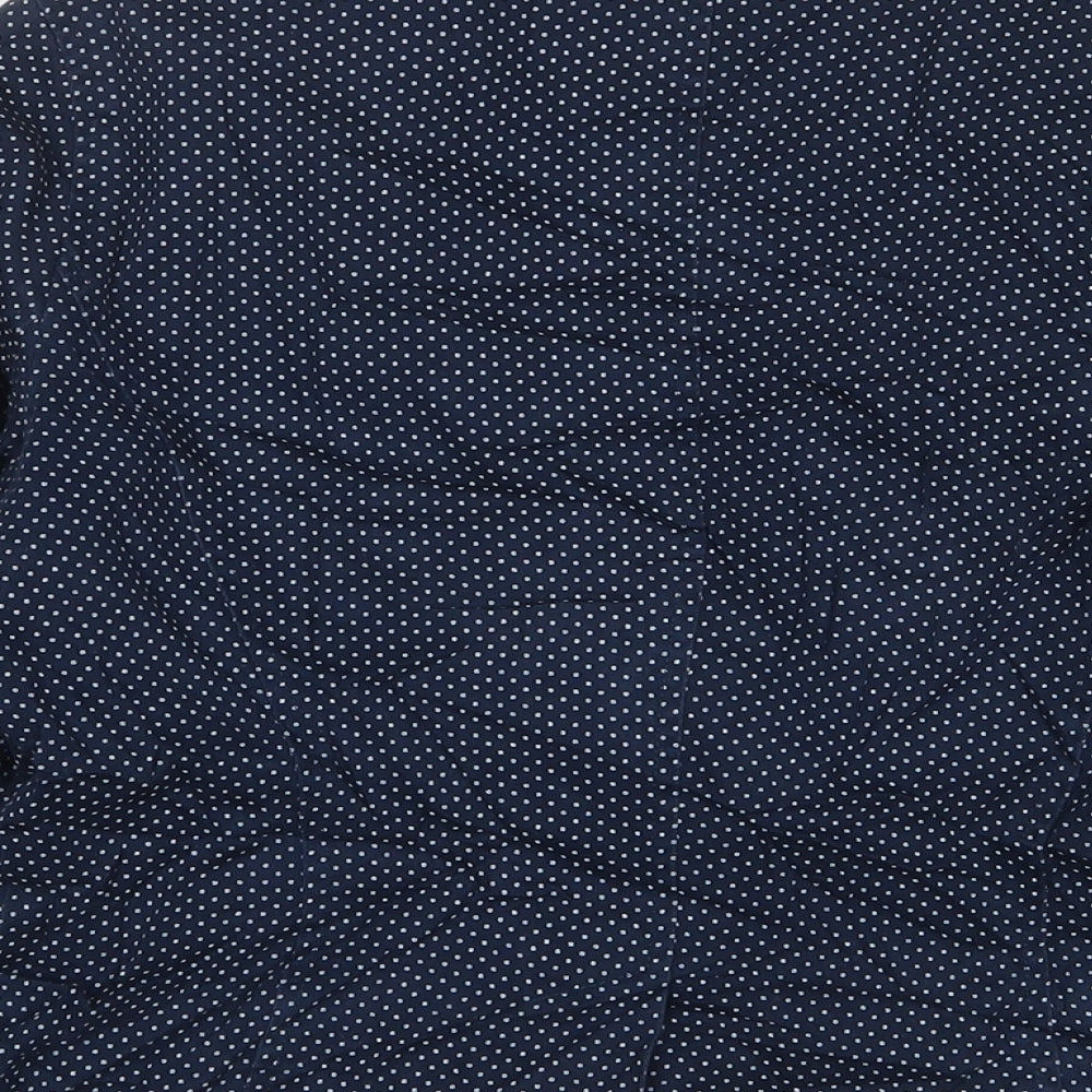Marks & Spencer Womens Blue Polka Dot Jacket Blazer Size 12 Button