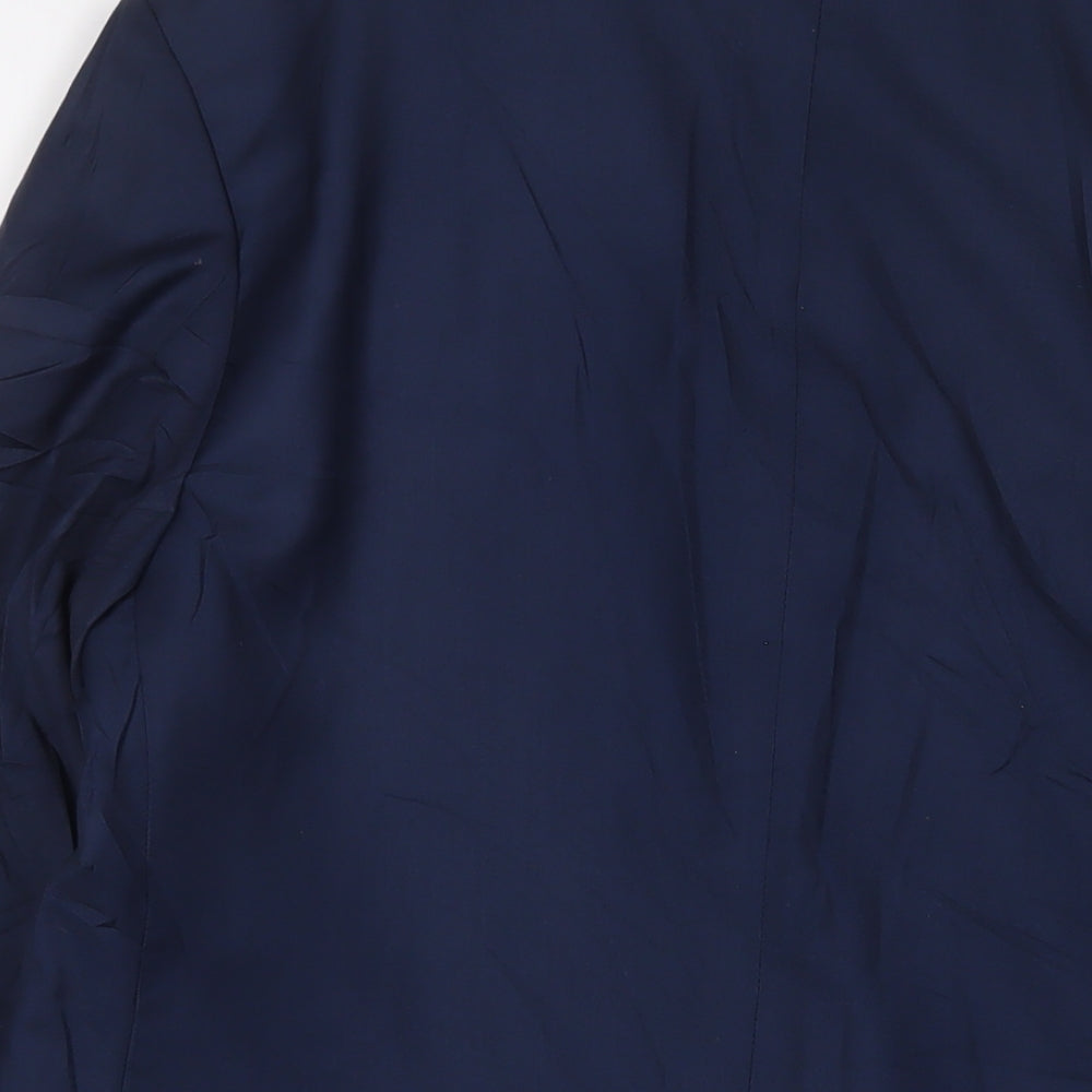 BiBI Mens Blue Polyester Jacket Suit Jacket Size 40 Regular
