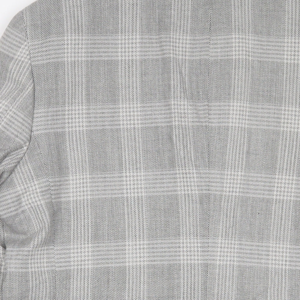Marks & Spencer Mens Grey Plaid Polyester Jacket Suit Jacket Size 42 Regular