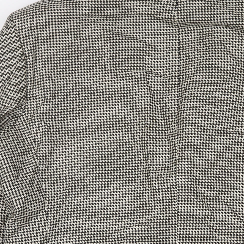 Marks & Spencer Mens Beige Houndstooth Wool Jacket Suit Jacket Size 42 Regular