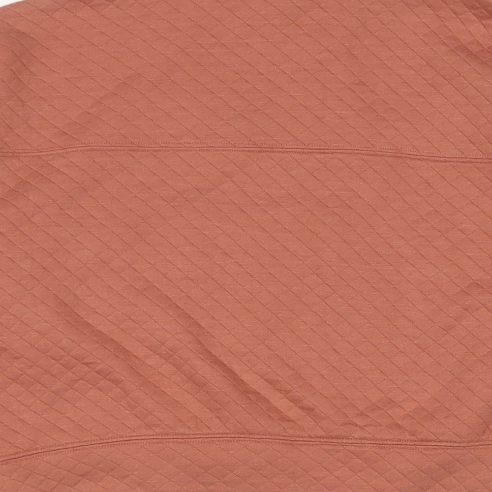 Gilly Hicks Womens Orange Cotton Pullover Sweatshirt Size S Zip