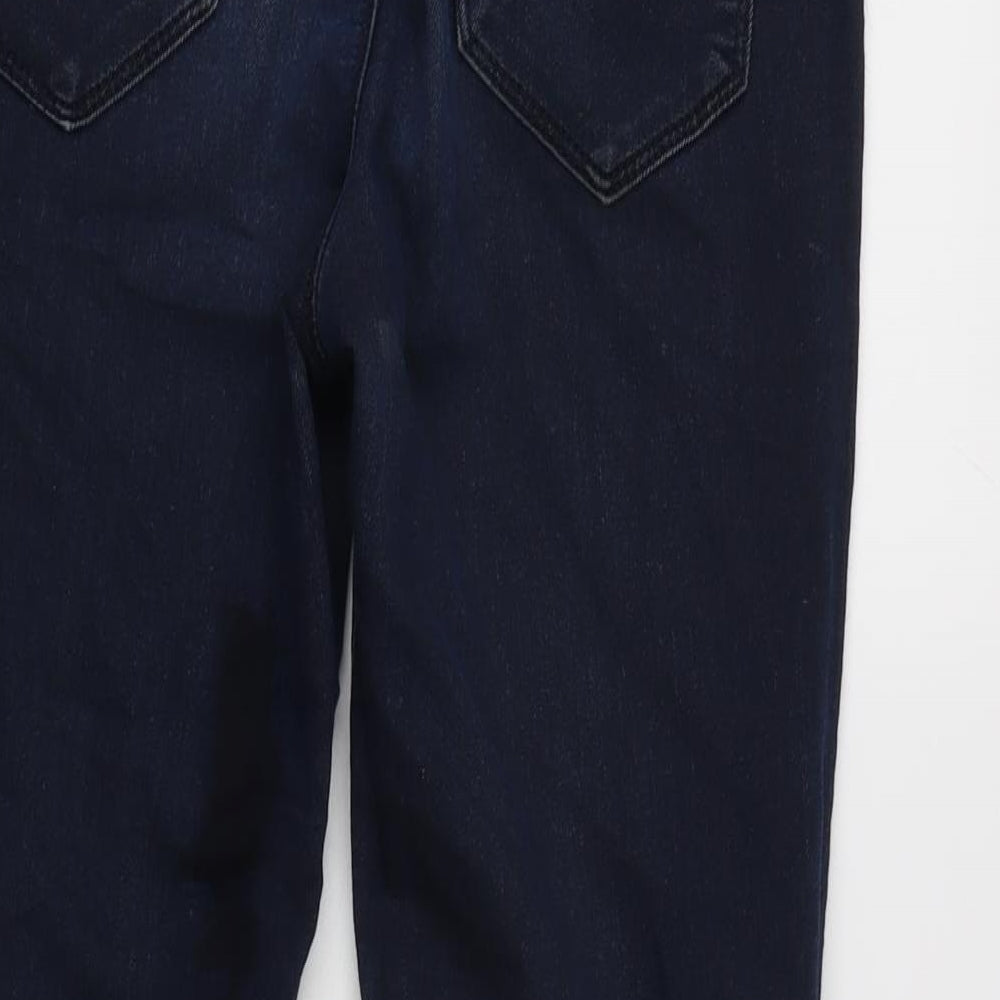 Marks & Spencer Womens Blue Cotton Blend Skinny Jeans Size 10 L28 in Regular Zip