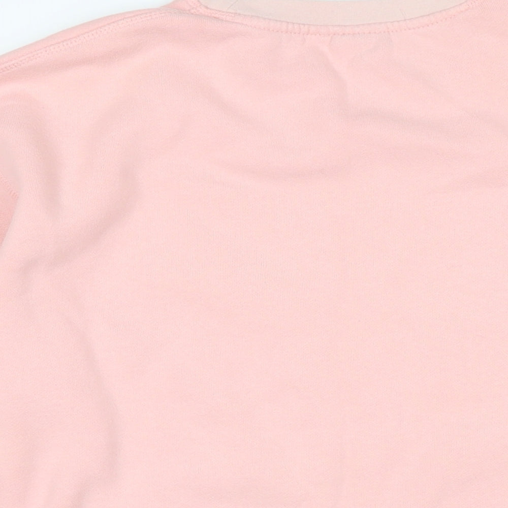 Topshop Womens Pink Cotton Pullover Sweatshirt Size M
