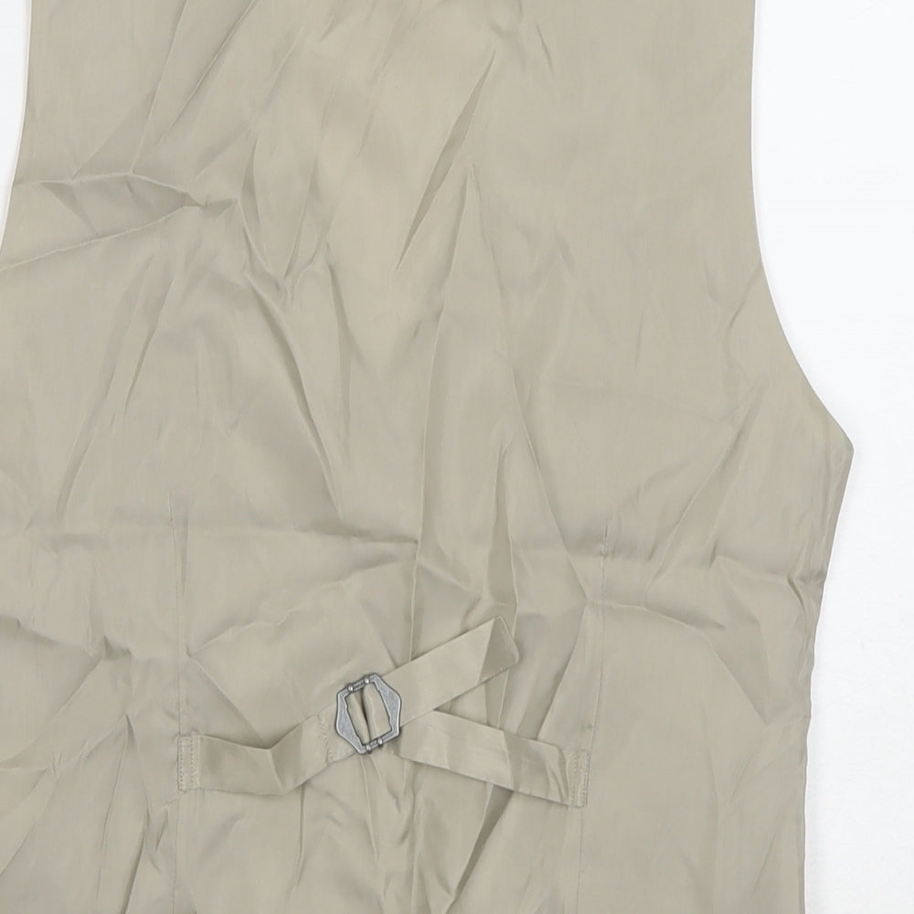 Kloth Mens Beige Polyester Jacket Suit Waistcoat Size S Regular