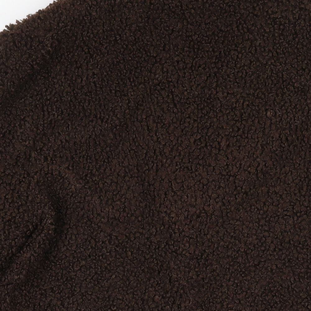 Marks & Spencer Womens Brown Overcoat Coat Size 14 Button