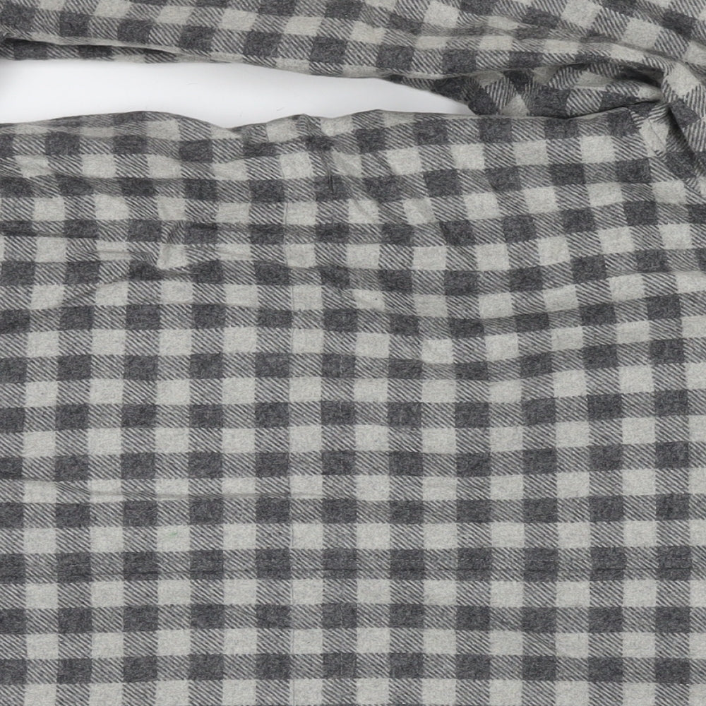 Marks & Spencer Womens Grey Check Overcoat Coat Size 14 Zip