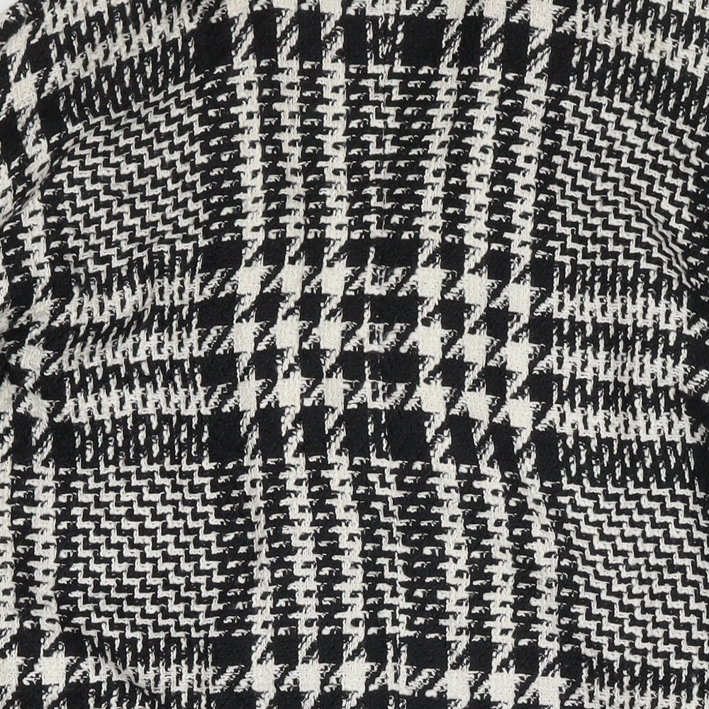 Mango Womens Black Herringbone Overcoat Coat Size M