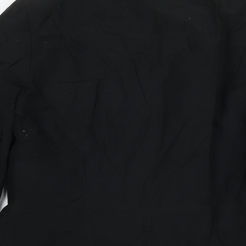BHS Womens Black Trench Coat Jacket Size 12 Button