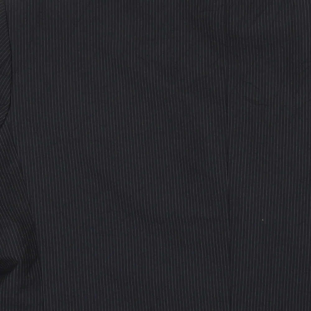 Genesis Mens Grey Striped Polyester Jacket Suit Jacket Size 46 Regular