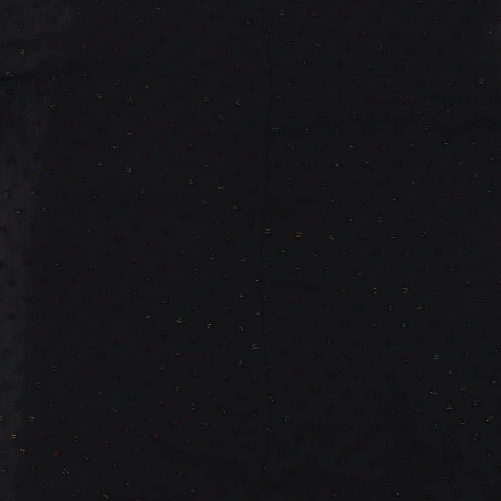 Roman Womens Black Polyester Basic T-Shirt Size 10 Boat Neck