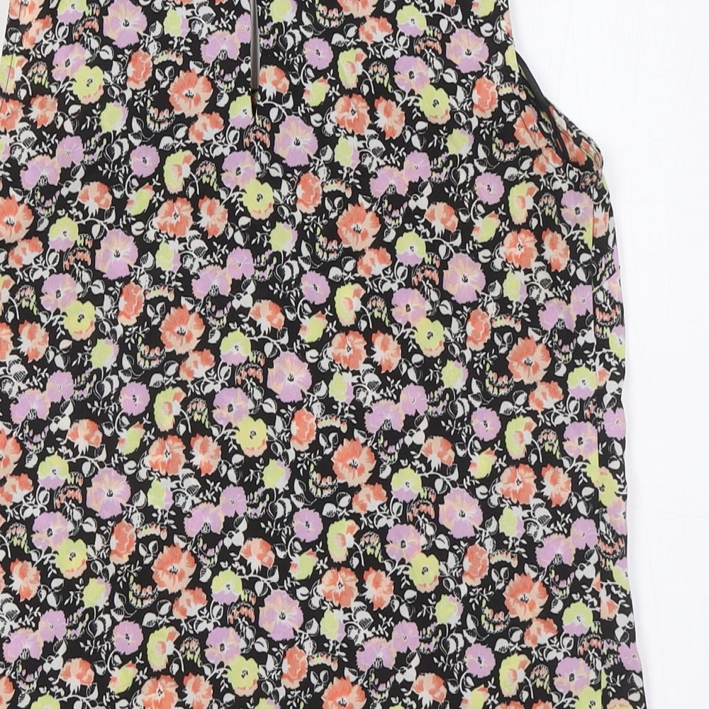 Oasis Womens Multicoloured Floral Polyester Camisole Blouse Size 8 Round Neck