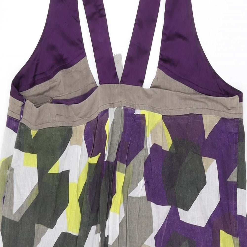 Springfield Womens Multicoloured Geometric Cotton Shift Size S V-Neck Zip