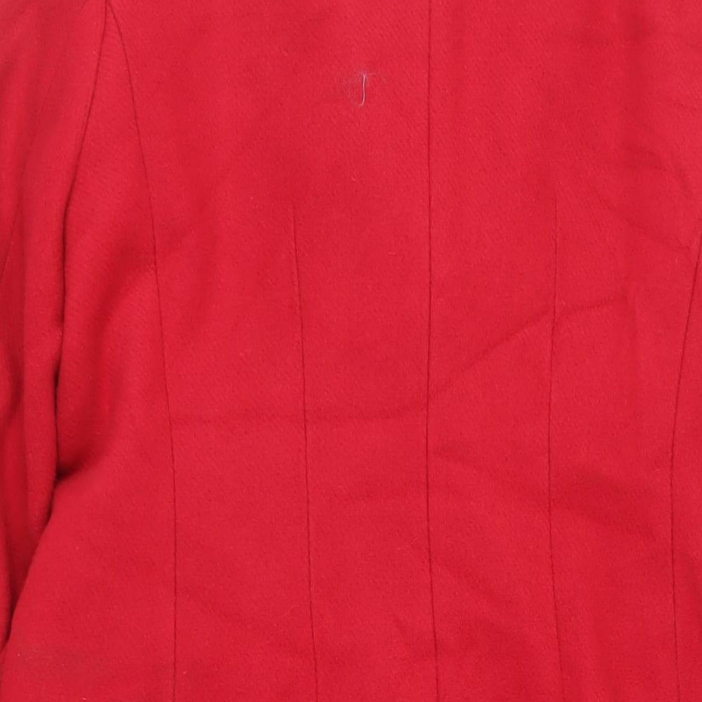 Marks & Spencer Womens Red Pea Coat Coat Size 12 Button