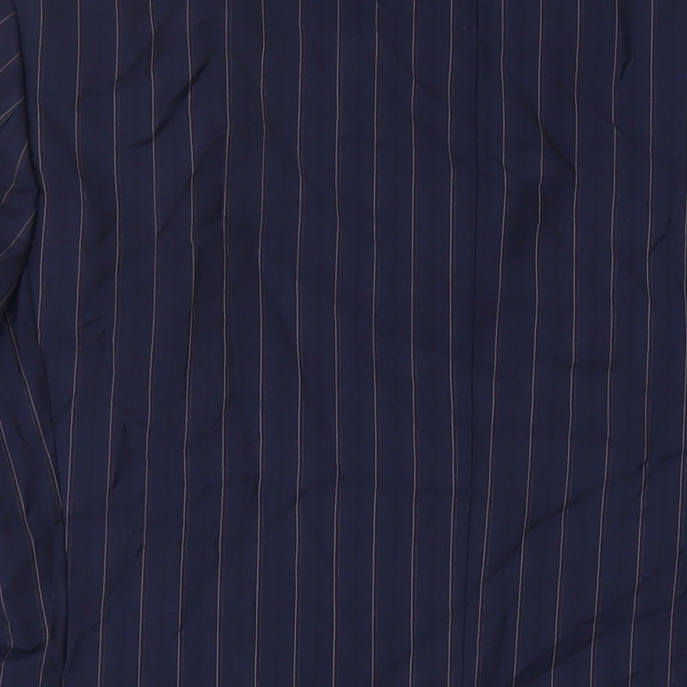 Berkley Bowen Mens Blue Striped Polyester Jacket Suit Jacket Size 40 Regular