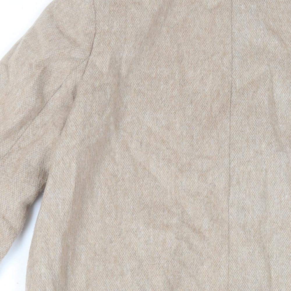 Precis Womens Beige Overcoat Coat Size 8 Zip