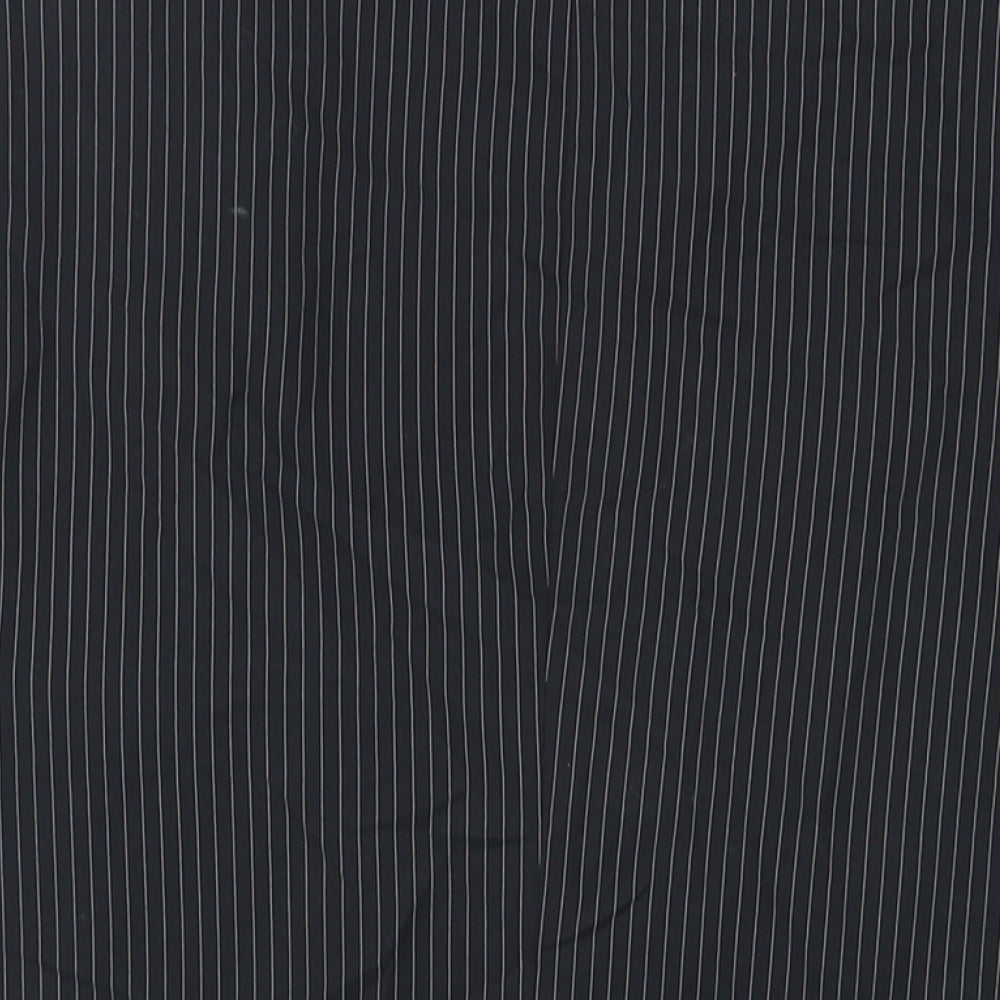 Burton Mens Black Striped Polyester Jacket Suit Jacket Size 46 Regular