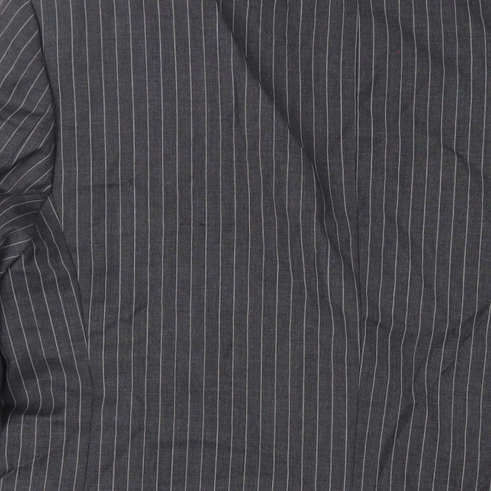 Marks & Spencer Mens Grey Striped Wool Jacket Suit Jacket Size 40 Regular