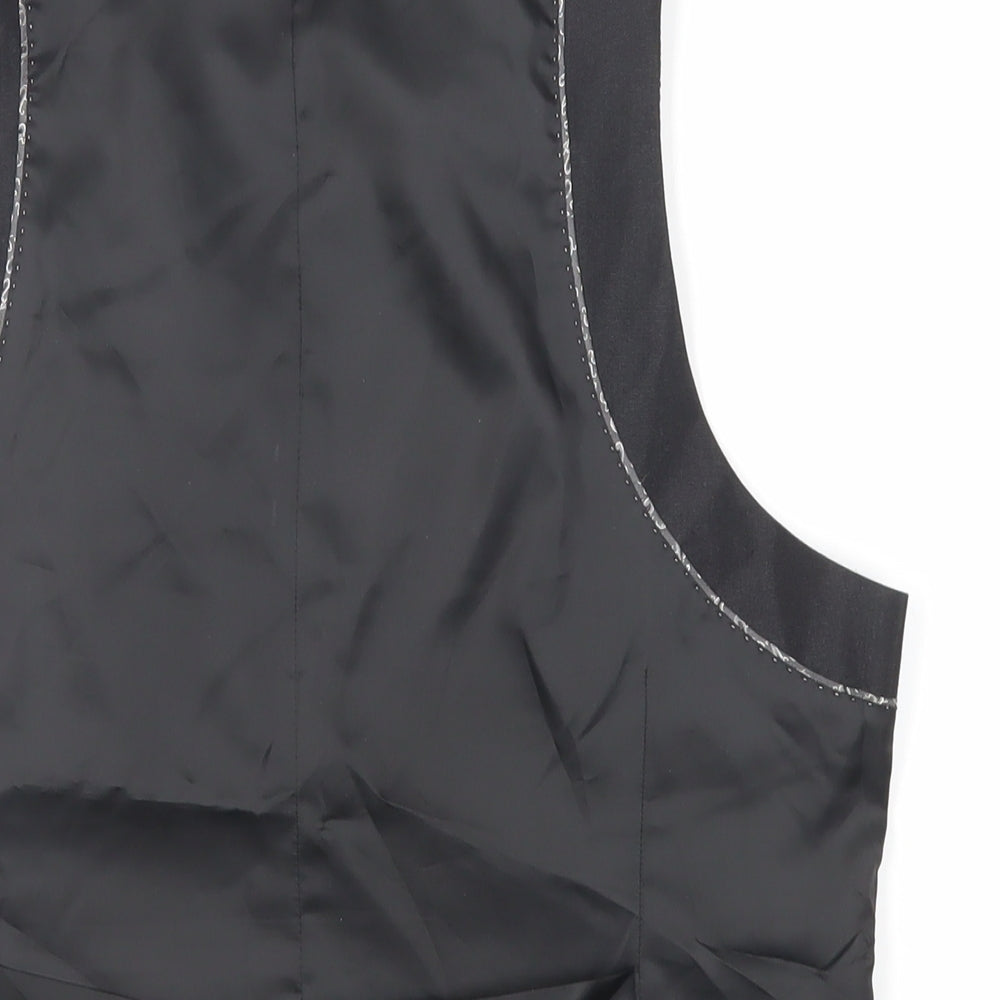 Bossi Mens Black Polyester Jacket Suit Waistcoat Size 36 Regular