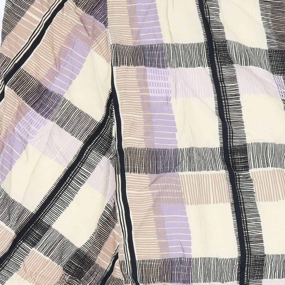 Marks & Spencer Womens Multicoloured Geometric Viscose A-Line Skirt Size 16 Zip